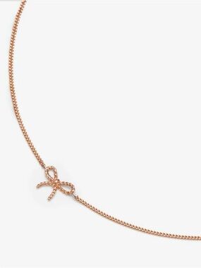 Adornmonde 14k Rose Gold Asher Bracelet Micro Bow Bracelet. New In Box 7”